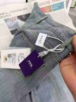 American Street Style Cloud Blue Patchwork Loose Wide-Leg Women's Jeans | 1000pcs, XS-L Sizes, Single Style & Color, Individual Packaging | Wholesale Stock Lot 17.3 CNY - Image 3