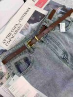 Light Blue Loose-Fit Women's Wide-Leg Jeans Stock Lot - 450pcs, S-XL, With Belt, 15.3 CNY/Piece, Single Style & Color, Individually Packed (88292#610) - Image 6