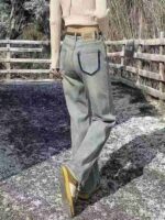 Light Blue Loose-Fit Women's Wide-Leg Jeans Stock Lot - 450pcs, S-XL, With Belt, 15.3 CNY/Piece, Single Style & Color, Individually Packed (88292#610) - Image 5