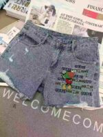 Bulk Stock Lot Women's Heavy Embroidery Denim Shorts - Single Style & Color, 230pcs, Sizes 25-30, CNY 9.3/Piece (610.8910#) - Image 6