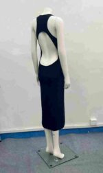 122pcs Chinese Stock Lot Sexy Hollow-Back Long Knit Suspender Dresses - Stretchy Fabric, Individual Pack with Tags, Bulk Wholesale 5.4 CNY/Piece - Image 5