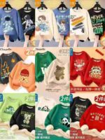 1560 Pcs Fall/Winter Kids & Teens Crew Neck Fleece Sweatshirts - Assorted Prints & Colors, Sizes 110-170 | Wholesale Chinese Stock Lots - Image 7