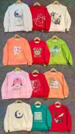 1560 Pcs Fall/Winter Kids & Teens Crew Neck Fleece Sweatshirts - Assorted Prints & Colors, Sizes 110-170 | Wholesale Chinese Stock Lots - Image 3