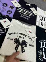 5000pcs Heavy Beaded Trendy Cotton T-Shirts - Chinese Clothing Stock Lots, 12.3 CNY/Piece Full Clearance, Assorted Designs & Colors, 220G Cotton Fabric - Image 1