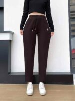 Bulk Wholesale Women's Fall Cotton Velvet Harem Pants | Embroidered K Logo, 4 Colors, Plus Sizes 2XL-5XL, Stock Lot Pricing: 14.8 CNY/PC (1600pcs), 15.3 CNY/PC (100pcs+) - Image 1