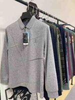 Qiyu Brand Men's Cotton Long Sleeve Polo Shirts (Fake Two-Piece Style) - 2199 Pieces Full Clearance at 14.3 CNY Each | Sizes M to 4XL, Premium Quality with Tags & Individual Packaging - Image 1