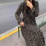 343PCS Bulk French Style Chiffon Floral Long Sleeve Midi Waist-Cinched Women's Dresses | Fall/Winter Collection | Sizes M-XXL | Single Style & Color | Genuine with Individual Packaging | Stock Lot Wholesale at 11.3 CNY/Piece - Image 1