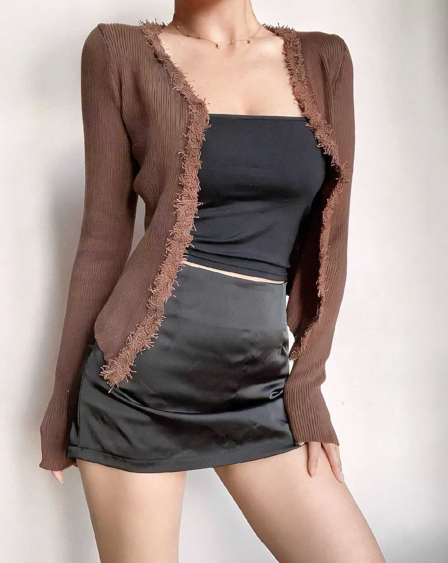 783 Pieces Spring & Summer Retro Chanel-Inspired Stretch Slim-Fit Long Sleeve Knit Cardigans | Independent Packaging, One Size | Full Clearance Stock Lot Wholesale at CNY6.4/pc - Image 1