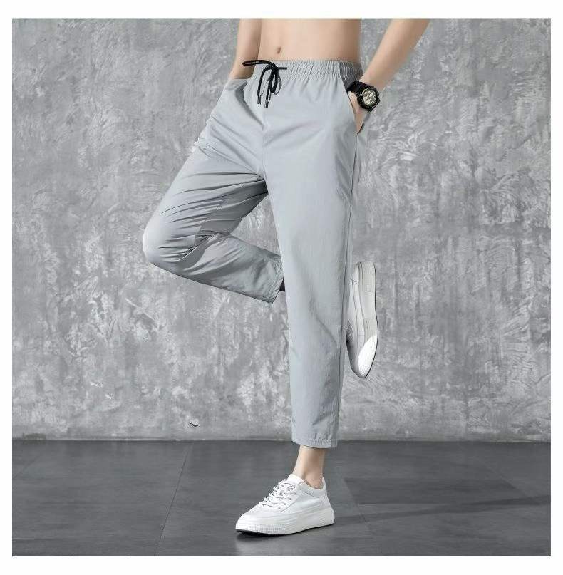 Summer Loose-Fit Quick-Dry Casual Track Pants with Drawstring - 2 Colors, Sizes L to 4XL, 600 Pcs, Individual Packaging & Branded Tags, Full Stock Bulk Wholesale 7.4 CNY/Pc - Image 1