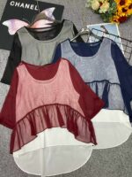 Summer Loose Stylish Patchwork T-Shirts | Stock Lot Approx 130pcs (M-XL) | Bulk Wholesale @ CNY4.4/PC - Image 1