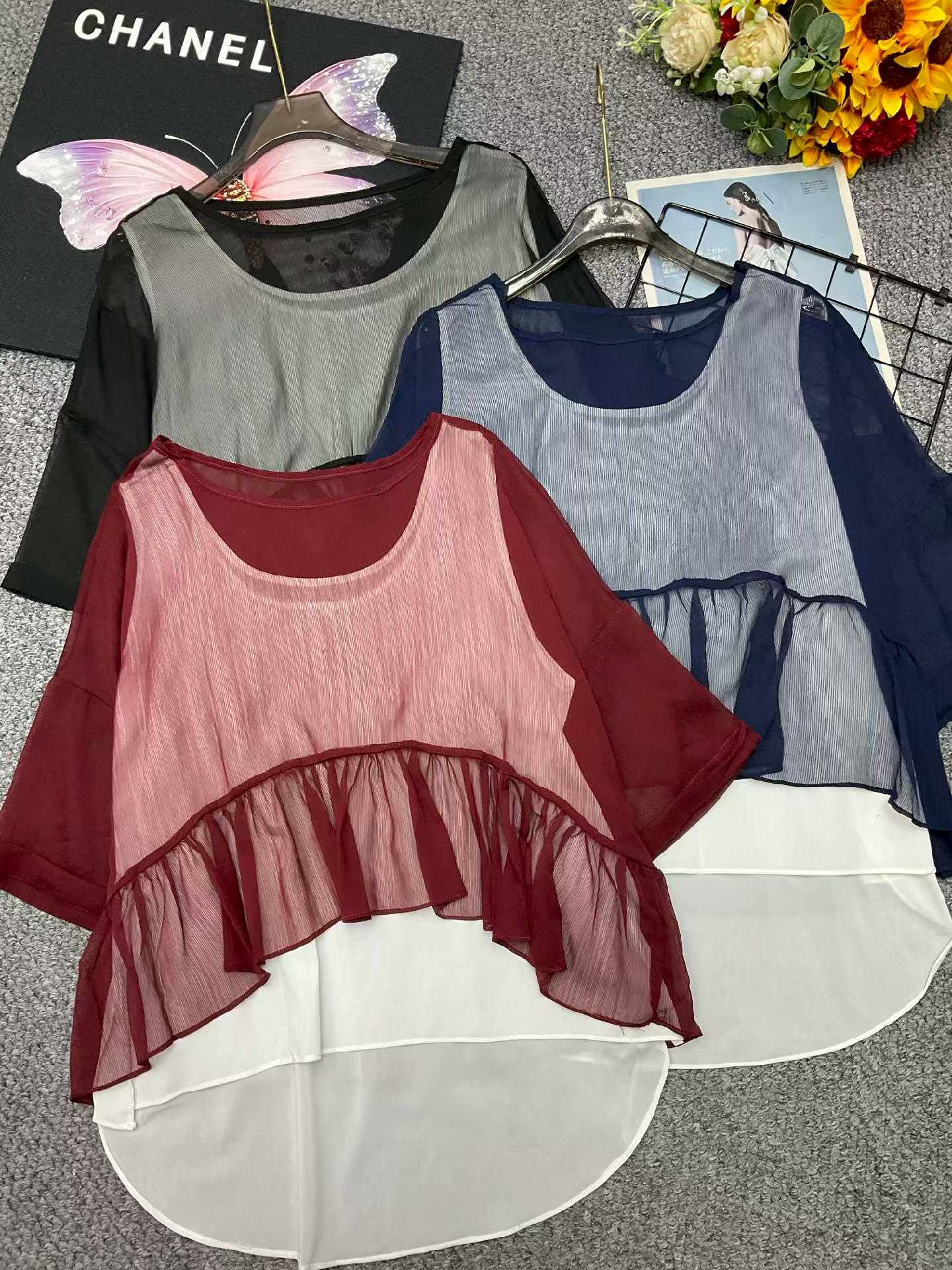 Summer Loose Stylish Patchwork T-Shirts | Stock Lot Approx 130pcs (M-XL) | Bulk Wholesale @ CNY4.4/PC - Image 1