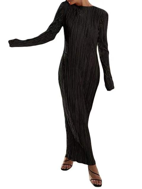 Bulk Stock Lot: Spring Branded Original Elastic Pleated Maxi Dresses, S-XL, 713 Pcs with Hangtags & Individual Packaging - Wholesale Export - Image 1