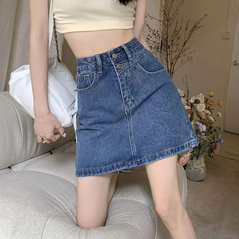 Summer Brand Original Vintage Washed Cotton Denim Skirts | 2 Styles Multi-Colors S-XL | 600 Pieces Stock Lot | 8.4 CNY/PC Full Take - Image 1