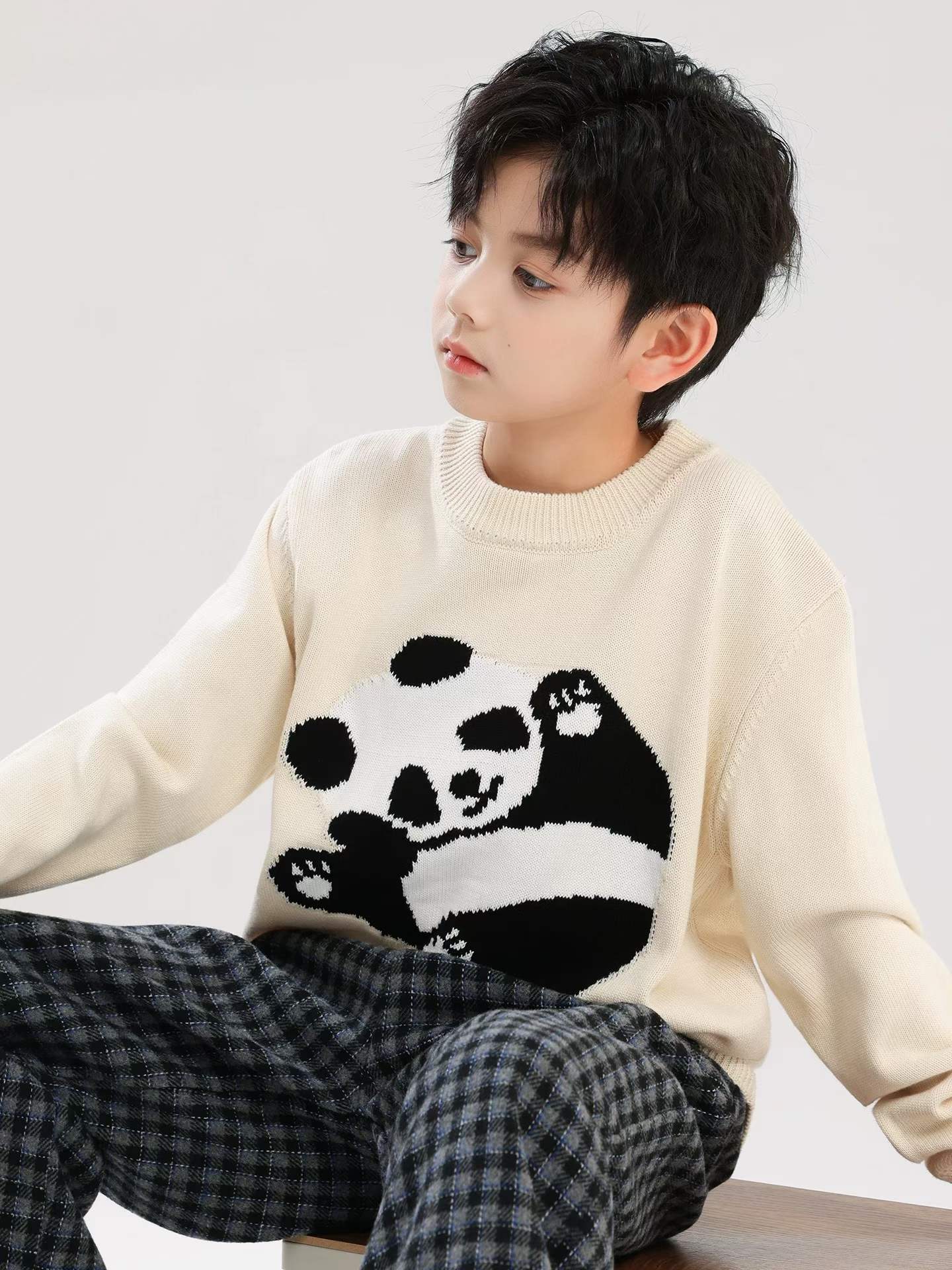 Fall & Winter Kids' Jacquard Crew Neck Pullover Sweaters Stock Lot - 65 Pcs (Sizes 110-130) | CNY 6.4/PC Full Clearance | Wholesale Export - Image 1