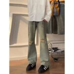 Wholesale Men's Spring Summer Washed Cotton American Retro Distressed Straight Slim Bootcut Jeans | 360pcs, S-3XL, Tagged & Individually Packed Stock Lot - Image 1