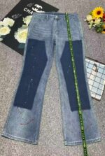 Spring New American Retro Color Block Patchwork Straight-Leg Denim Pants - 155 Pcs, Bulk Stock Lot Wholesale, All Clearance at 10.4 CNY Each - Image 1