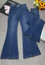 Chinese Clothing Stock Lots: Spring & Autumn High Stretch Loose Multi-Button Micro-Flare Denim Pants, S-2XL, ~80pcs, Full Bulk Wholesale @16.3 CNY/Piece - Image 1