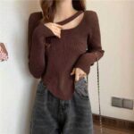 4800PCS Spring & Autumn Niche Irregular Slim-Fit Ribbed Core Yarn Pullover Sweaters | Chinese Clothing Stock Lots, Bulk Wholesale Export - Image 1
