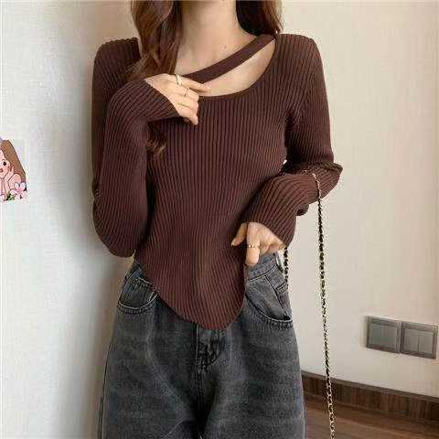4800PCS Spring & Autumn Niche Irregular Slim-Fit Ribbed Core Yarn Pullover Sweaters | Chinese Clothing Stock Lots, Bulk Wholesale Export - Image 1