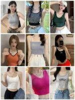 4036 Pcs Women's Backless Camisoles with Chest Pads - CNY 6.4/Pc, Bulk Wholesale Stock Lot, Assorted Styles, Stretchy One Size, Individually Packed - Image 1