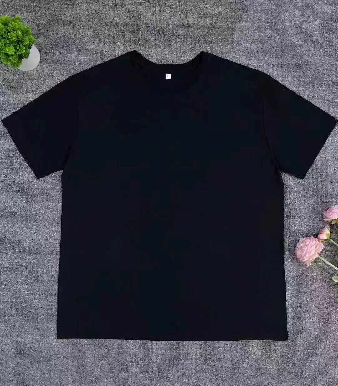 Over 1700 Pieces Unisex Loose Crew Neck Solid Black Cotton Short Sleeve T-Shirts (XS to 3XL) | Chinese Clothing Stock Lots Wholesale - Image 1