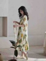 364PCS Silk-Like Tie-Dye Nightdresses Stock Lot - One Size, Individually Packed, Wholesale at 7.4 CNY Each - Image 1