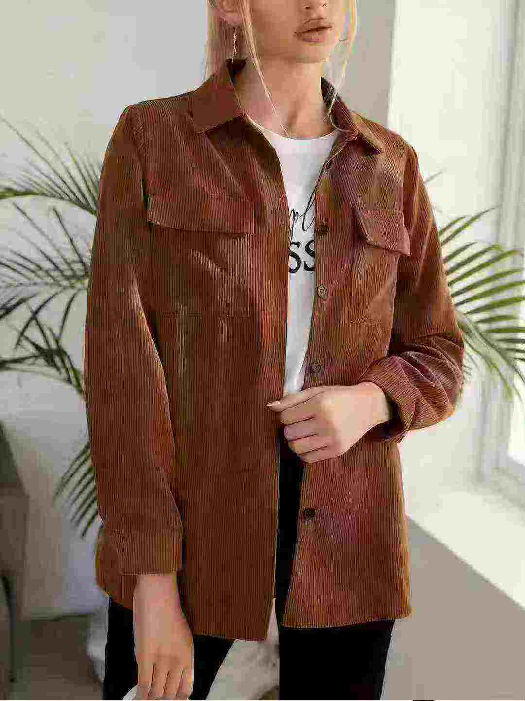 Wholesale Corduroy Shirt Jackets - Chinese Clothing Stock Lots, 770pcs, S-2XL, Multi-color, Zippered Individual Packaging - Image 1