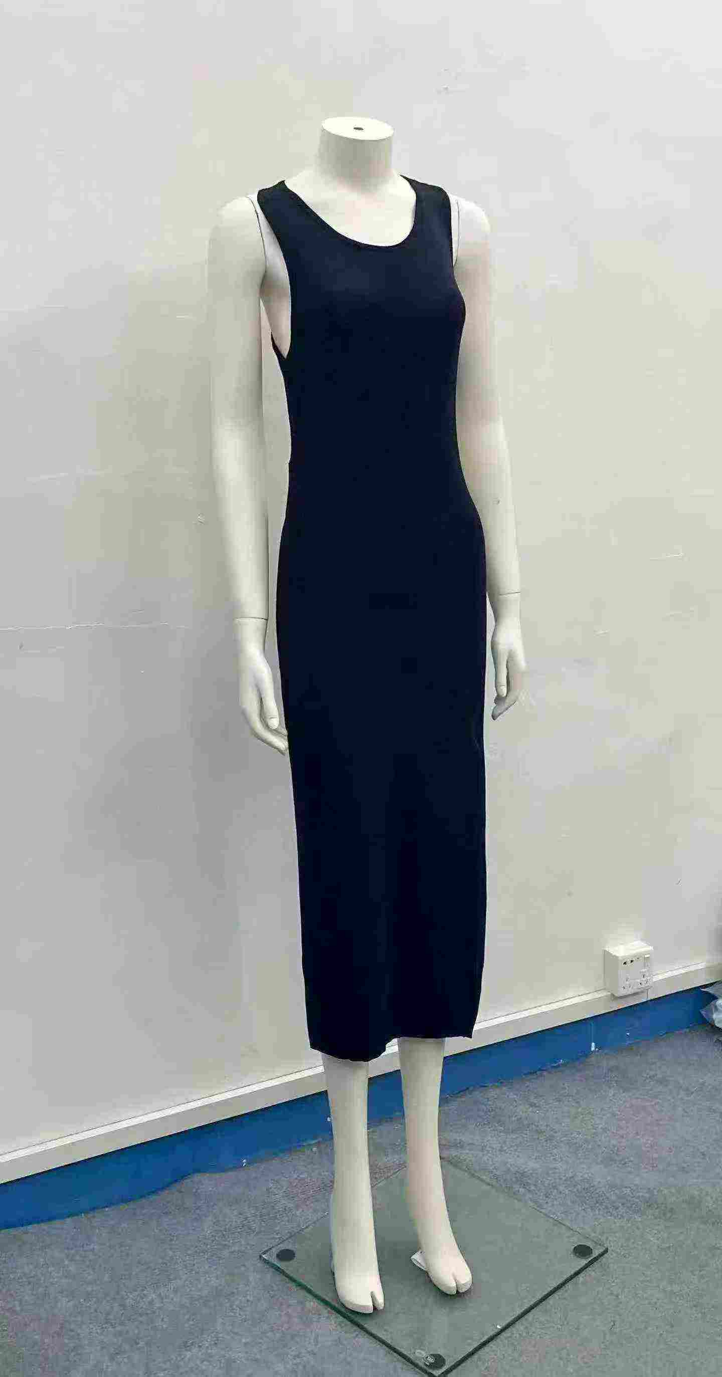 122pcs Chinese Stock Lot Sexy Hollow-Back Long Knit Suspender Dresses - Stretchy Fabric, Individual Pack with Tags, Bulk Wholesale 5.4 CNY/Piece - Image 1