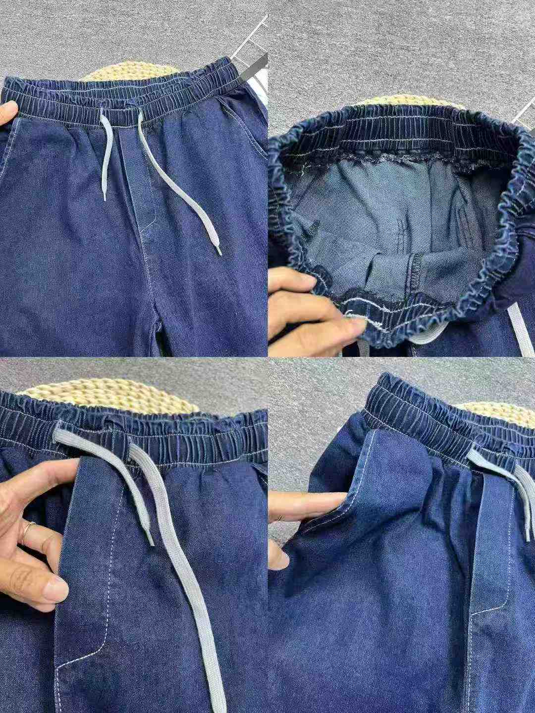 High Stretch Elastic Waist Men's Loose Jeans Chinese Clothing Stock Lots Bulk Wholesale For Export - Image 2