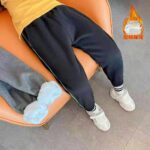 Bulk Stock 360 Pieces Polar Fleece Lined Kids Sweatpants, Winter Thickened Unisex Kids Casual Long Pants Sizes 90-120 Black Grey - Image 9