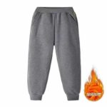 Bulk Stock 360 Pieces Polar Fleece Lined Kids Sweatpants, Winter Thickened Unisex Kids Casual Long Pants Sizes 90-120 Black Grey - Image 2