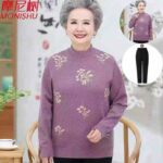 Bulk Mixed Color Women's Core Spun Yarn Sweaters for Middle-aged Mothers Chinese Clothing Stock Clearance Wholesale - Image 5
