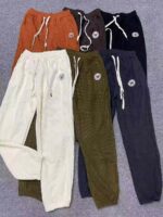 Approx 1200 Pcs In Stock Cotton Velvet Embroidered W Drawstring Jogger Sweatpants With Pockets Bulk Wholesale - Image 5