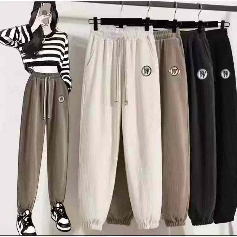 Approx 1200 Pcs In Stock Cotton Velvet Embroidered W Drawstring Jogger Sweatpants With Pockets Bulk Wholesale - Image 2