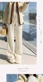 Bulk Clearance Fleece Lined Chenille Wide Leg Pants | Chinese Clothing Stock Lots Wholesale Export - Image 6