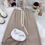 Vintage Fleece Lined Cream Wide Leg Pants | Chinese Clothing Stock Lots Wholesale Export - Image 7