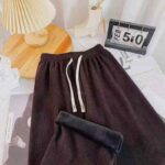 Vintage Fleece Lined Cream Wide Leg Pants | Chinese Clothing Stock Lots Wholesale Export - Image 3