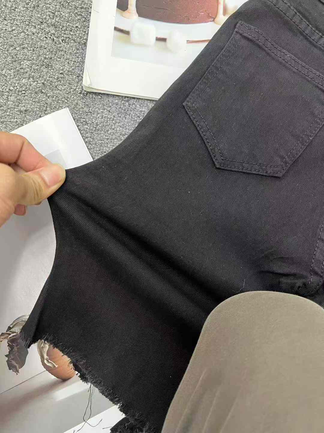 Bulk Clearance Stock Women's High Waist Slim Stretch Denim Biker Bermuda Shorts - 370pcs Total - Image 2