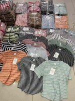 Full Bulk Clearance 1200PCS Women's Summer Vintage Striped Cropped T-Shirt One Size High Elasticity - Image 4