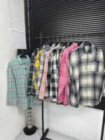 Total Clearance Fall Winter Women's Brushed Plaid Shirt Outerwear Bulk Wholesale Stock Clothing - Image 9