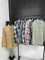 Total Clearance Fall Winter Women's Brushed Plaid Shirt Outerwear Bulk Wholesale Stock Clothing - Image 8