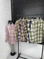 Total Clearance Fall Winter Women's Brushed Plaid Shirt Outerwear Bulk Wholesale Stock Clothing - Image 6