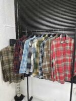 Total Clearance Fall Winter Women's Brushed Plaid Shirt Outerwear Bulk Wholesale Stock Clothing - Image 5