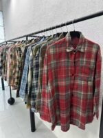 Total Clearance Fall Winter Women's Brushed Plaid Shirt Outerwear Bulk Wholesale Stock Clothing - Image 2
