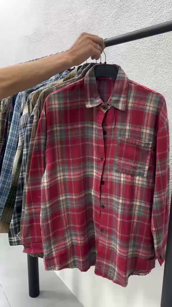 Autumn & Winter New Women's Brushed Plaid Shirt Outerwear Bulk Clearance Wholesale Stock Lots - Image 1