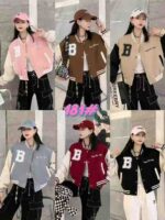 American Style Spicy Girl High Waist Cropped Baseball Jacket One Size Bulk Wholesale Clothing Stock Lots - Image 9