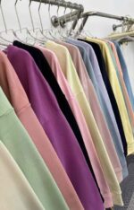 Women's Dopamine Candy Color Printed Cotton Crewneck Sweatshirts | Chinese Clothing Stock Lots Bulk Wholesale Export - Image 4