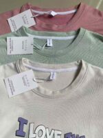 Women's Dopamine Candy Color Printed Cotton Crewneck Sweatshirts | Chinese Clothing Stock Lots Bulk Wholesale Export - Image 2