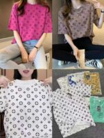 Full Clearance 300 Pcs Bulk White Pure Cotton Women's Short Sleeve Crew Neck T-Shirts Digital Print Stock Lot Wholesale For Export - Image 7