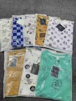 Full Clearance 300 Pcs Bulk White Pure Cotton Women's Short Sleeve Crew Neck T-Shirts Digital Print Stock Lot Wholesale For Export - Image 5